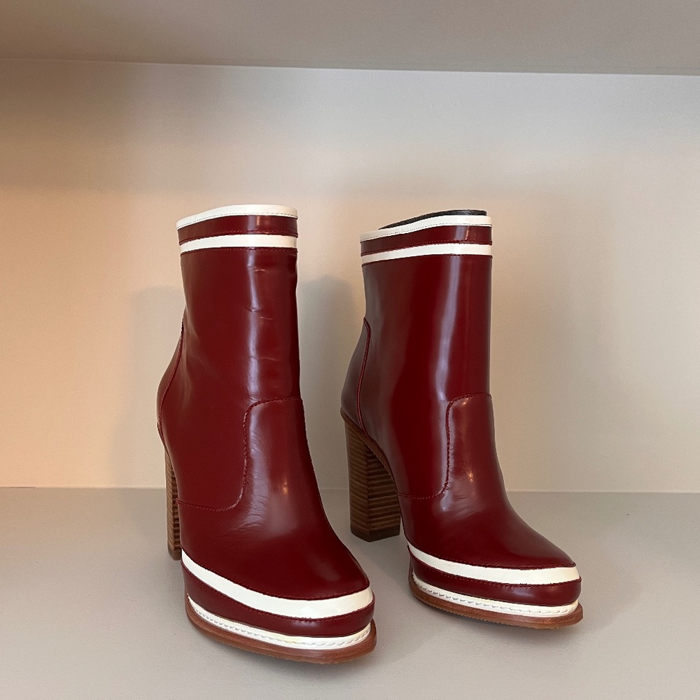 Diane von Fürstenberg Talc Spazzolato Ankle Boots (NIB)